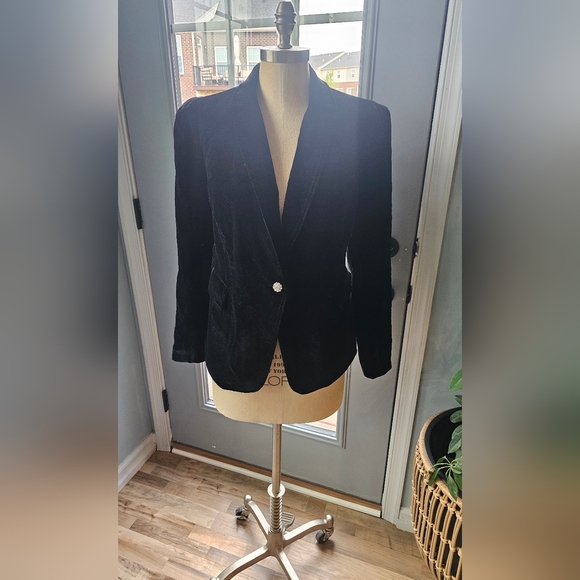 NWT Black Velour Blazer - Picture 1 of 11